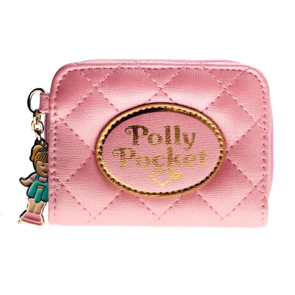 NEW✨ Polly Pocket Hot Topic Original Vintage Pink Quilted Wallet w/ Figure Charm